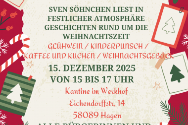 Weihnachtslesung im Café Eckesey mit Sven Söhnchen – Einstimmung auf die Festtage